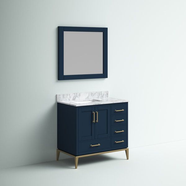 Mercury Row® Bruder 35.25'' Single Bathroom Vanity with Stone Top with